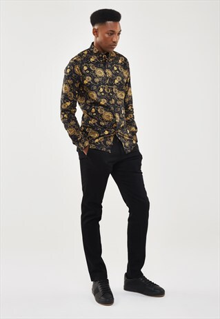 BLACK AND GOLD PRINTED