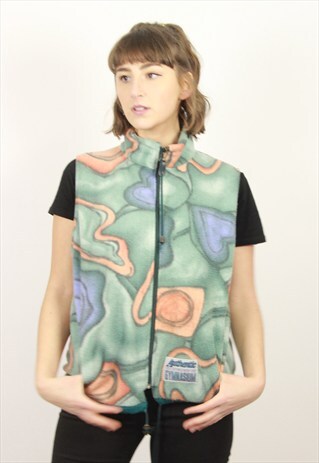 VINTAGE PATTERNED ZIP UP FLEECE