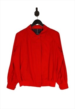 Burberrys' Bomber Jacket Size UK 14 Red Women's Wool Genuine