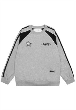 Utility sweatshirt racing jumper motor sports pullover grey