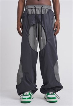 Gorpcore joggers utility pants skater trousers in grey