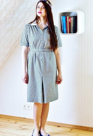 STRIPE SHIRT DRESS