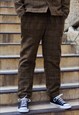 Khaki Retro Premium wool Checked fabric trousers Pants Y2k