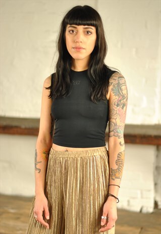 90S VERSACE BLACK CROP TOP