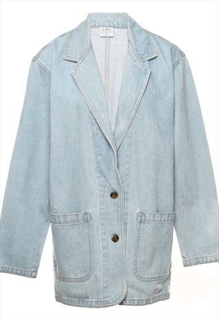 Vintage Button Front Denim Jacket - L