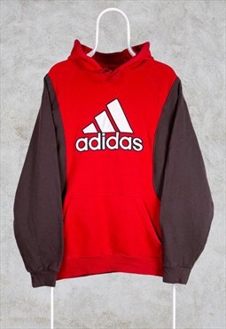 Vintage Reworked Adidas Hoodie Spell Out Embroidered Medium