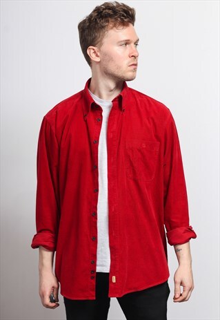VINTAGE CORDUROY CORD SHIRT RED
