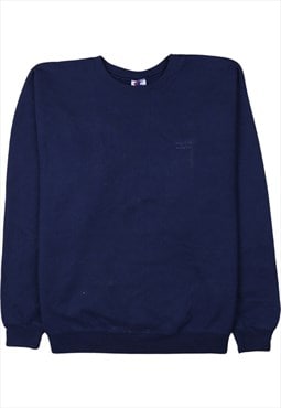 Vintage 90's Champion Sweatshirt Plain Crew Neck Navy Blue