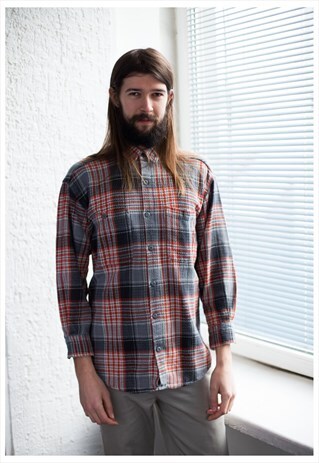 VINTAGE 80'S CHECKED COTTON SHIRT