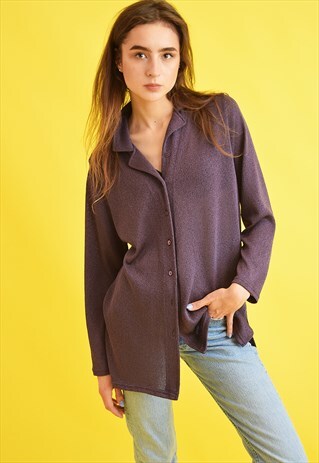 90'S RETRO KNIT OVERSIZED MOMS BLOUSE SHIRT TOP