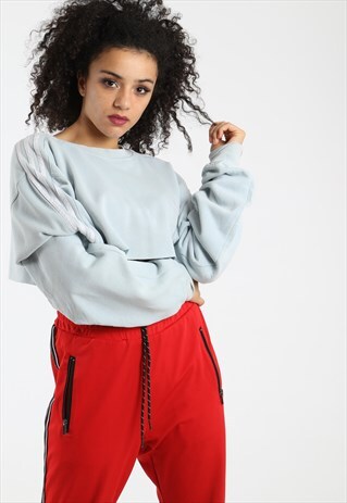 90S ADIDAS EMBROIDERED LOGO CROPPED SWEATSHIRT
