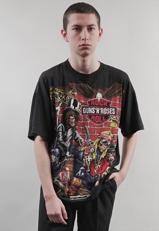 VINTAGE GUNS & ROSES ROCK & ROLL BAND T-SHIRT