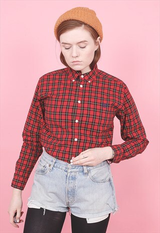 VINTAGE CHAPS RED CHECK SHIRT /R8334