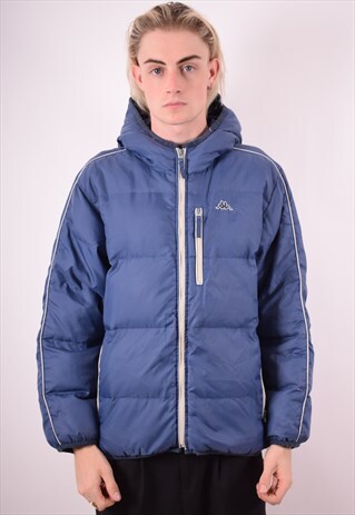 KAPPA MENS VINTAGE PADDED JACKET SMALL BLUE 90S