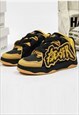 GRAFFITI PATCH SNEAKERS LETTER APPLIQUE CHUNKY SKATER SHOES