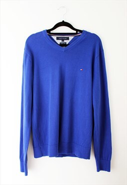Vintage Y2K Electric Colbat Blue Tommy Hilfiger Jumper