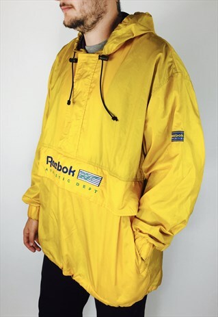 REEBOK MUSTARD PULLOVER WATERPROOF WINDBREAKER