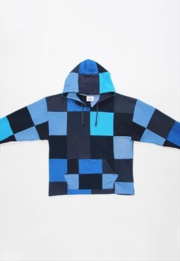 Blue Sustainable Patchwork Picnic Hoodie
