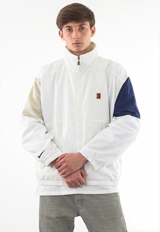 VINTAGE NIKE CHALLENGE COURT TENNIS TRACKSUIT 90S WHITE