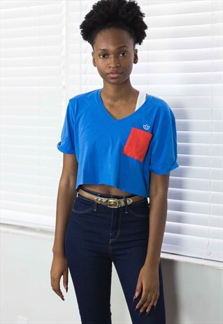 VINTAGE ADIDAS CROP TOP REWORKED LOGO 90S X 3.5