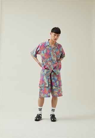 HAIWAIAN SHIRT PINK MIX