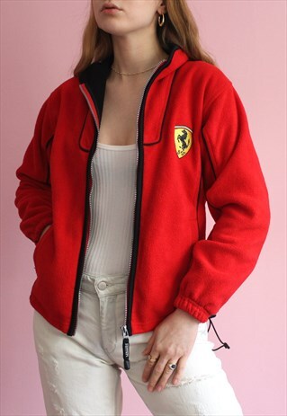 90S RED FERRARI ZIP UP FLEECE