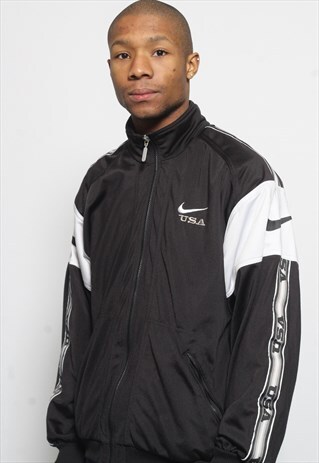 VINTAGE NIKE LOGO WINDBREAKER JACKET BLACK