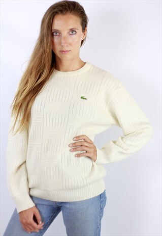 LACOSTE WOOL JUMPER WHITE