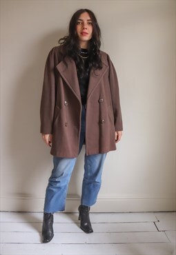 Vintage 80s Wool Coat in Brown