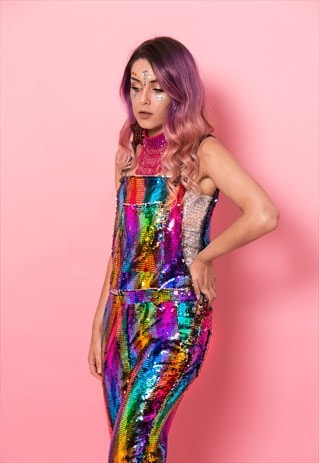 RAINBOW REVERSIBLE SEQUIN DUNAGREES