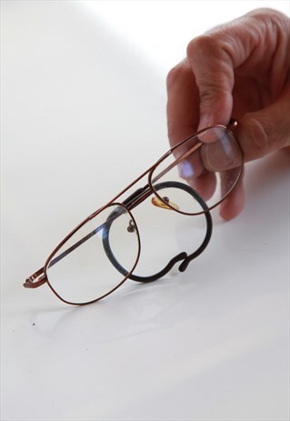 VINTAGE EYEWEAR, COPPER FRAME, CLEAR LENSES RX PRESCRIPTION