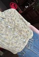 FLORAL CHIFFON SHORT SLEEVE BLOUSE, COTTAGECORE BLOUSE