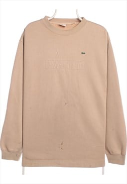 Vintage 90's Lacoste Sweatshirt Spellout Crewneck Taupe