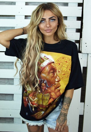 NATIVE INDIAN EAGLE PRINT UNISEX T-SHIRT