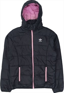 Vintage 90's Adidas Puffer Jacket Hooded Zip Up