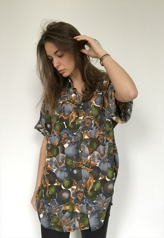 PATTERNED OVERSIZED RETRO VINTAGE UNISEX FESTIVAL SHIRT