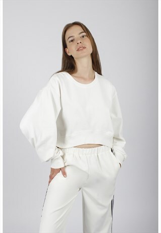 WHITE CROPPED JUMPER