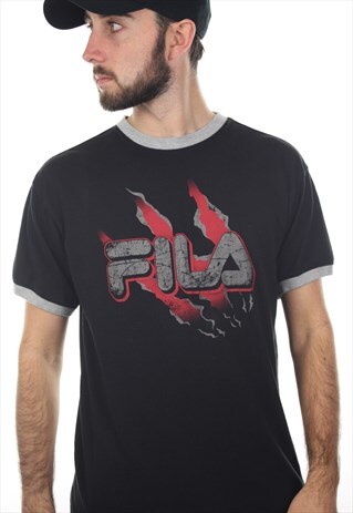 VINTAGE FILA GRAPHIC BIG LOGO T SHIRT TEE