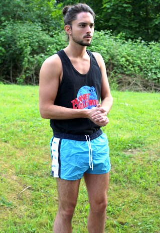 VINTAGE 80S CRANE SHINY SPRINTER GYM SHORTS - 30 WAIST