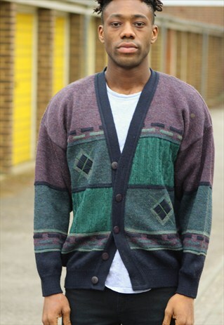 VINTAGE //80'S PATTERNED // CARDIGAN