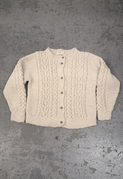 Vintage Knitted Cardigan Cream Cute Cottagecore