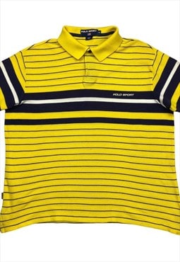 Polo Ralph Lauren Vintage Men's Yellow & Navy Polo Shirt