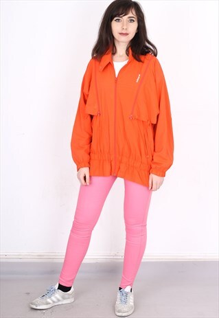 VINTAGE ADIDAS ORANGE SHELL TRACKSUIT JACKET