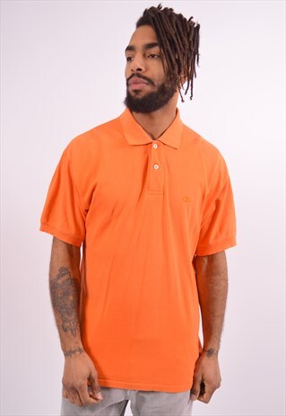 CHAMPION MENS VINTAGE POLO SHIRT XL ORANGE 90S
