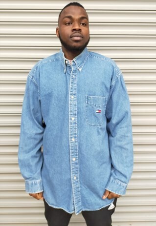 VINTAGE TOMMY HILFIGER DENIM SHIRT FOR MEN