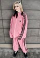 SOFT FLEECE TRACK TOP PASTEL THREE STRIPE JACKET PASTEL PINK