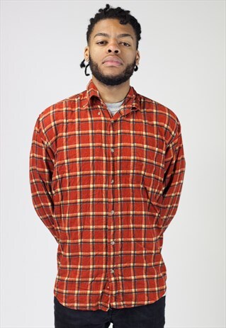 VINTAGE ORANGE FLANNEL SHIRT