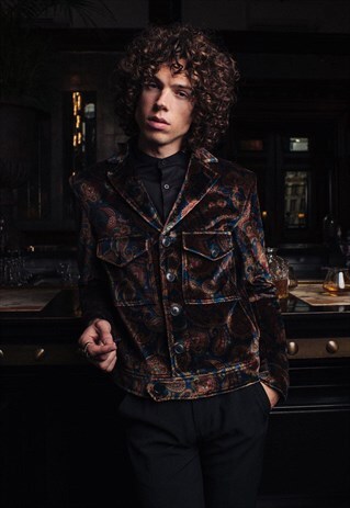 MENS VELVET PAISLEY RETRO MARRIOTT JACKET