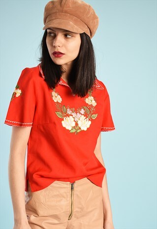 70'S RETRO FOLK EMBROIDERED FESTIVAL TOP