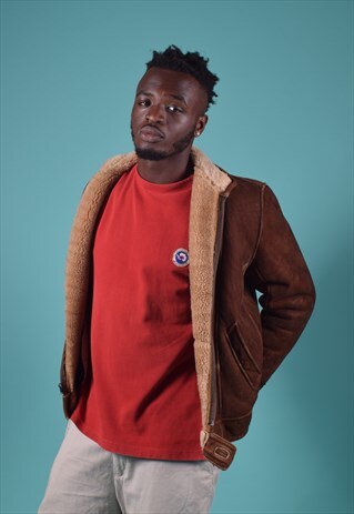 VINTAGE BROWN SUEDE FLIGHT STYLE JACKET